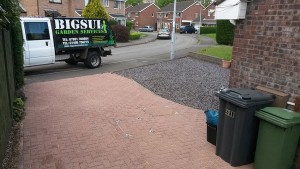 Driveway pressure wash before from BigSul Garden & Maintenance Services
