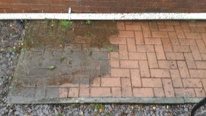 Pressure washed patio and Garden clean up during from bigsul garden services Torfaen