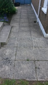 Pressure washed Patio Before from BigSul Garden and Maintenance Services